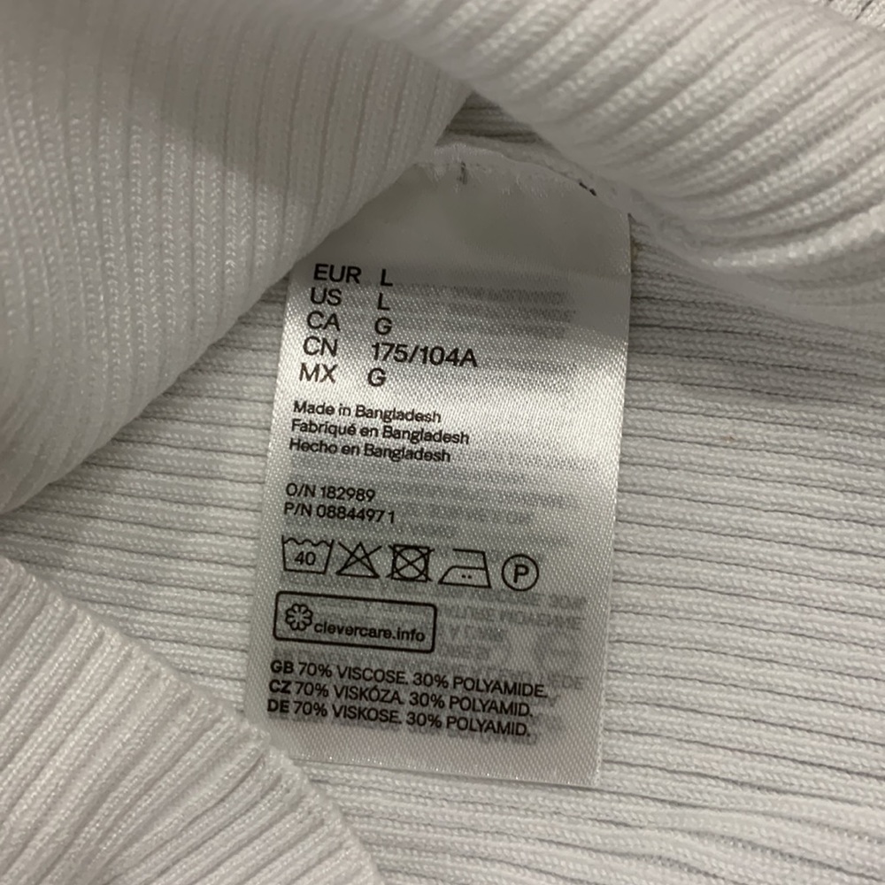 H & M White NWT Rib Knit Top size Large - Picture 13 of 17